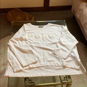 POLO Ralph Lauren white crop sweatshirt